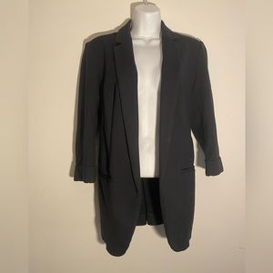 EXPRESS Black open front peak lapel blazer